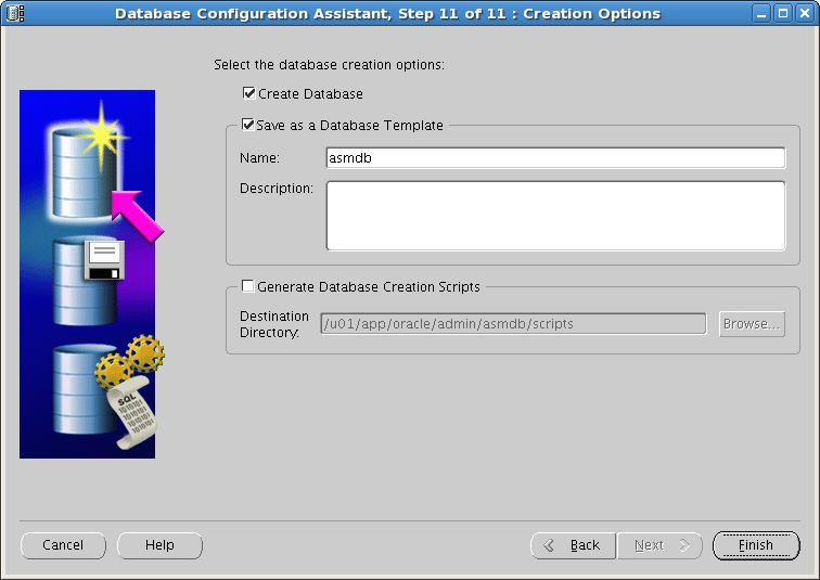 C:\Users\Guidanz1\Desktop\sreens\Screenshot-Database Configuration Assistant, Step 11 of 11 _ Creation Options.png