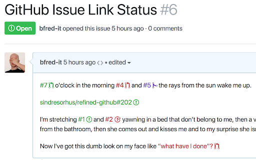 GitHub Issue Link Status