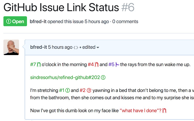 GitHub Issue Link Status chrome extension