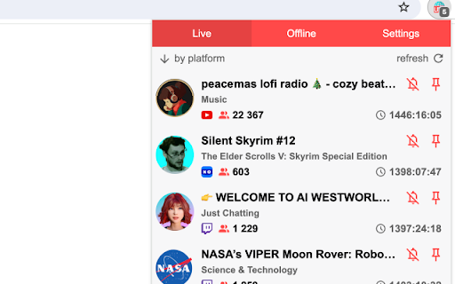 Stream Live — notifications for live streams