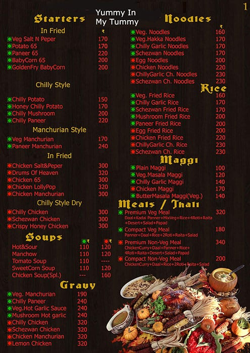 Yummy In My Tummy menu 