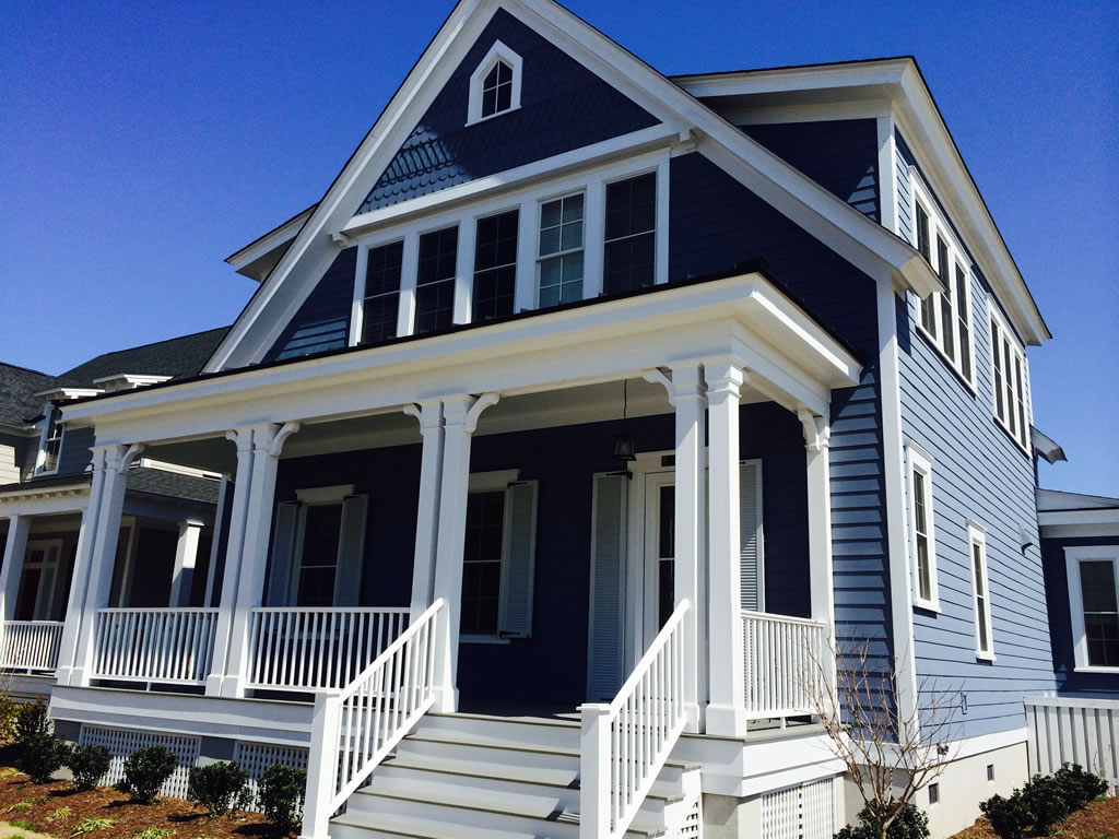 Blue House Siding With White Trim - Tons of Pictures & Ideas!