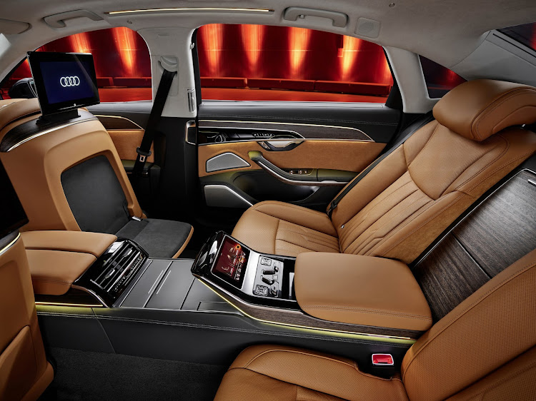 The extended rear living quarters of the A8L have been modified for better comfort.