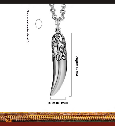 Title 3, Ethnic Style Gluttonous Wolf Tooth Solid All-ma...