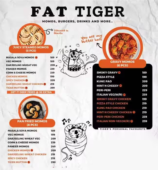 Fat Tiger menu 