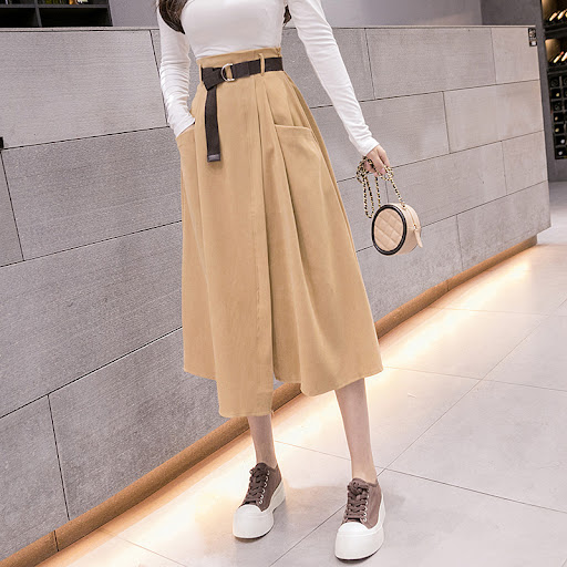 Title 5, Womens Mid-length Woolen Skirt Korean Style, a...