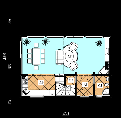 A-131 szkielet drewniany - Rzut parteru