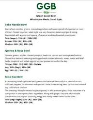 GGB - Green Grain Bowl menu 1