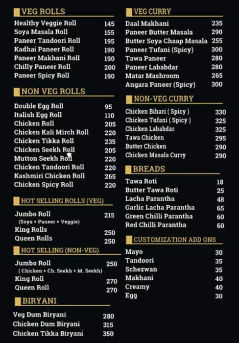 Kathi Junction Company Misc Menu 1 - Sector 62, Sector 63, Noida
