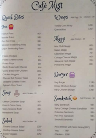 Cafe Mist menu 1