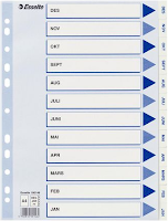 Register plast A4 ESSELTE des-jan hvit (Org.nr.100146)