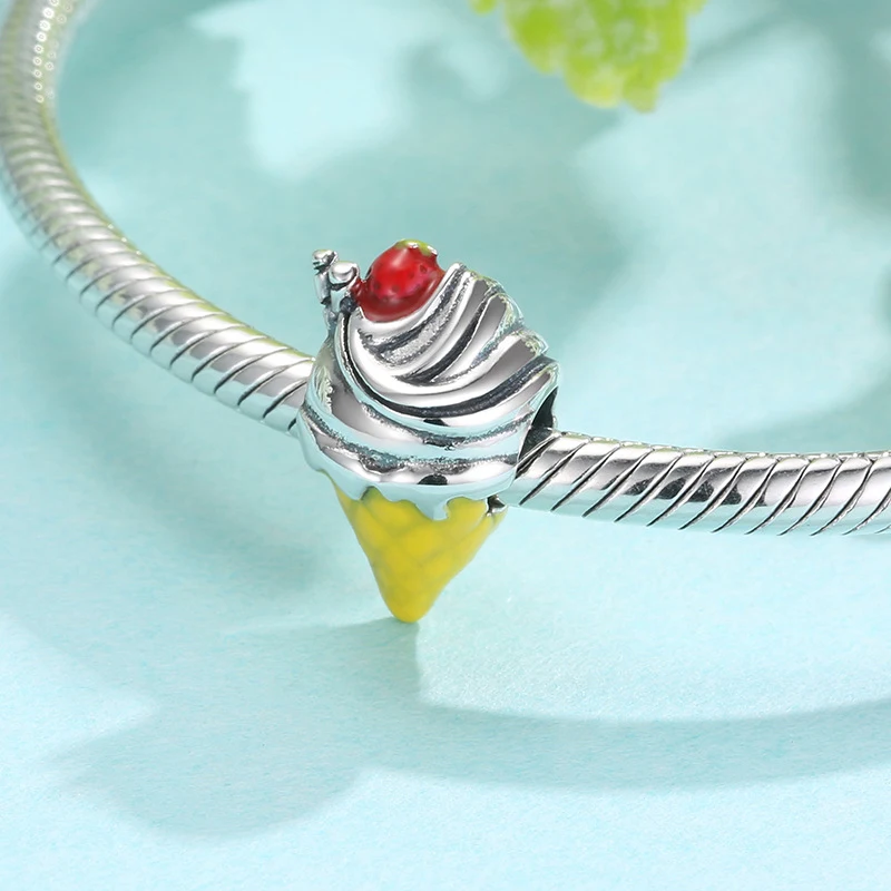 S925 Sterling Zilveren Armband Zomer Dessert Serie Kralen DIY Accessoires Maak je eigen unieke en verfrissende zomerarmband.