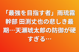 「最強を目指す者」雨琉霧 幹部 田渕丈也の悲しき最期…天瀬琥太郎の防御が硬すぎる…