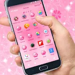 Pink girl GO Launcher Theme Apk