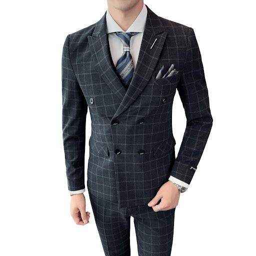 Title 7, Mens Casual Business Suit Three-piece Slim-fit...