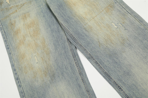 Title 5, Mens Punk Fashion Painting Dirty Jeans. Expres...