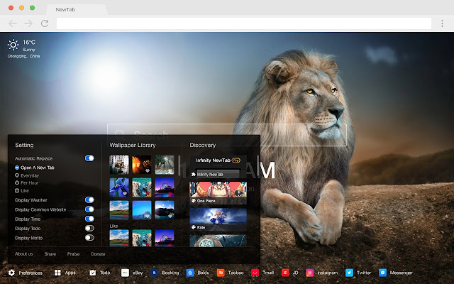 Lion New Tab Page HD Wallpapers Themes