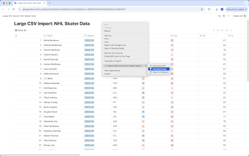 Data Extractor for Notion by Table Capture Preview 2