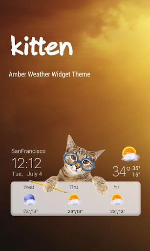 Cat weather widget wallpaper