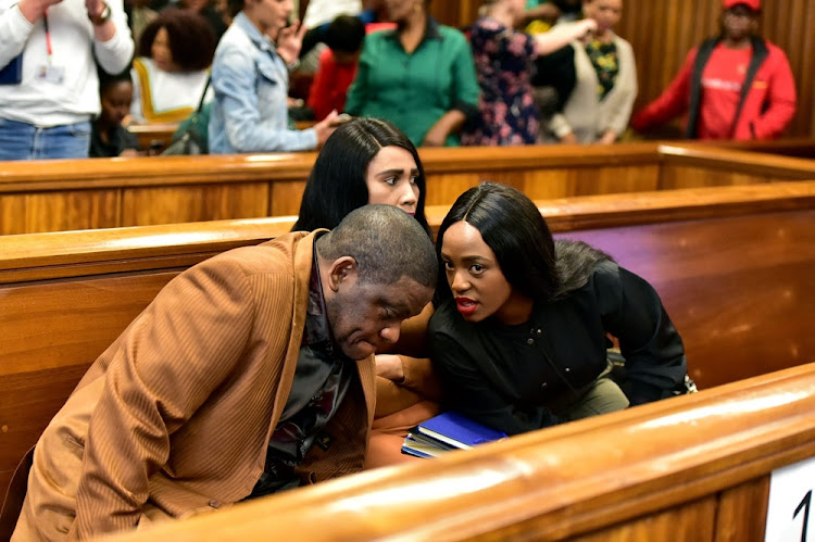 Controversial pastor Timothy Omotoso, Lusanda Sulani and Zukiswa Sitho in the Port Elizabeth High Court on October 22 2018.