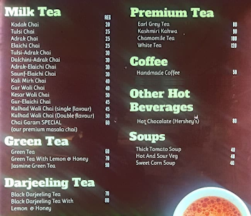 Chai Garam menu 