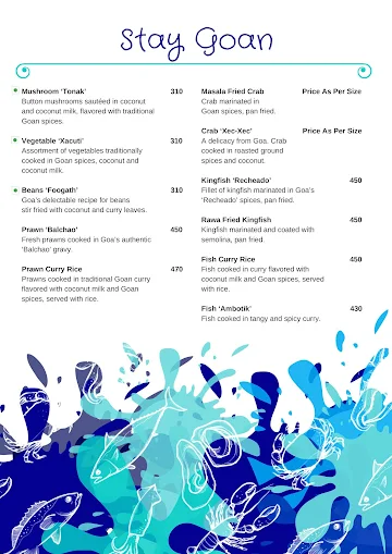 The Fisherman's Wharf menu 