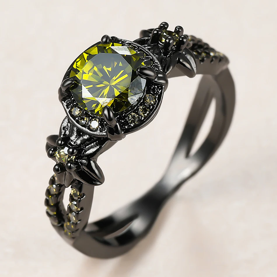 Anillo unisex Black Gold Opal Diamond Purple Round Edge, lujo y estilo. Perfecto para hombres y mujeres, un toque de elegancia.