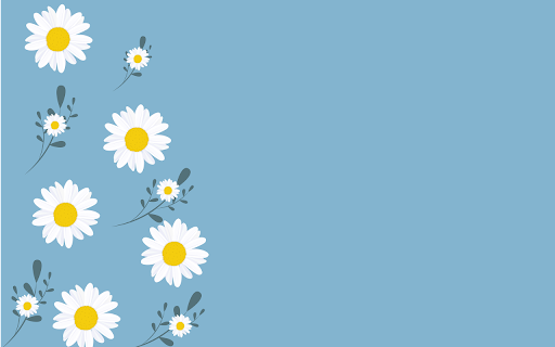 Daisy Floral Pattern Blue Background screenshot 1