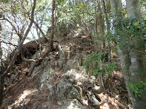 脆い岩尾根