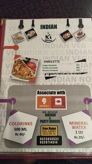 K's Kitchen menu 