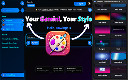 Anwingels: Gemini Custom Themes, UI Styles & PDF Export Preview 5