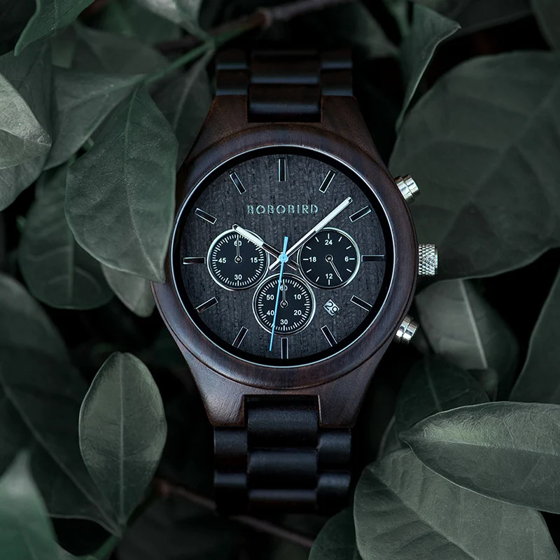 Title 4, Montre en bois à quartz artistique et simple po...