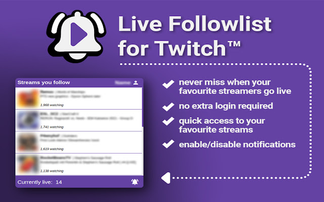 Live Followlist for Twitch