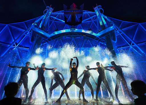 The AquaTheater is the setting for mesmerizing aerial performances. 