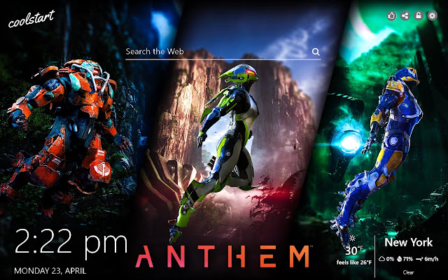 Anthem HD Wallpapers Games New Tab Theme