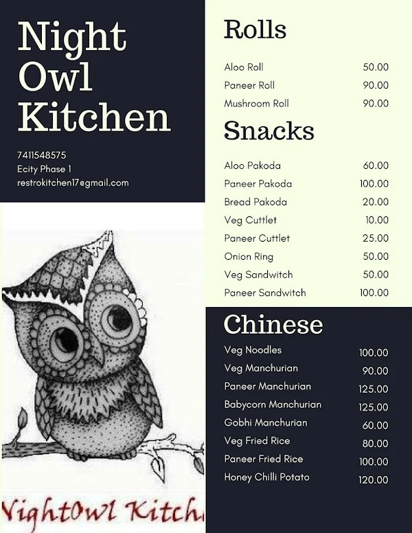 NightOwl menu 