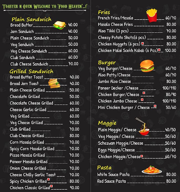 Cafe Zillion menu 