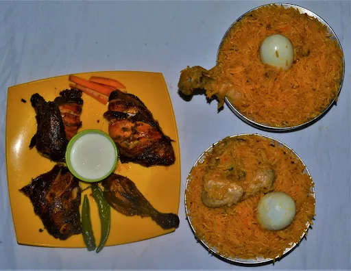 2 Chicken Biryani With Grilled Chicken [Half]