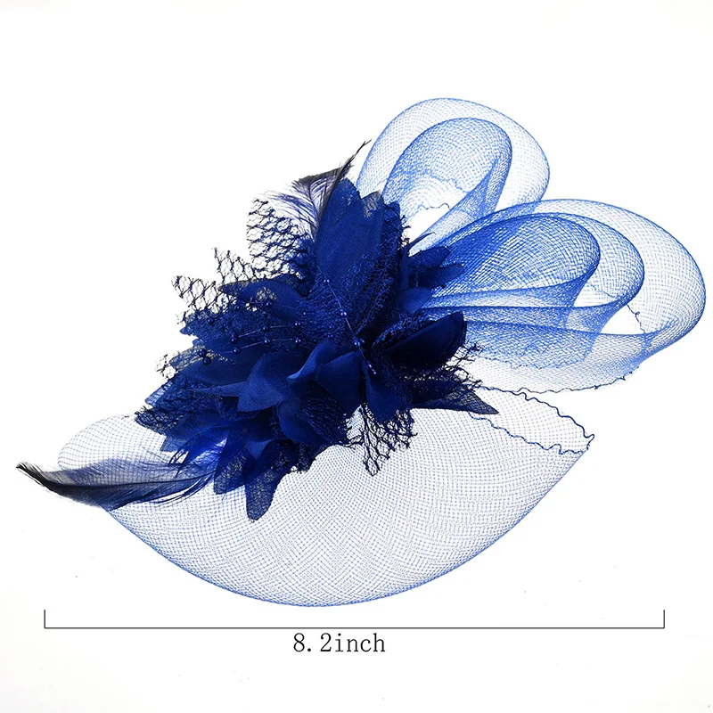 Title 1, Fiori per capelli da sposa in rete e piume, acc...