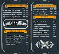 Biryani Khansama menu 1