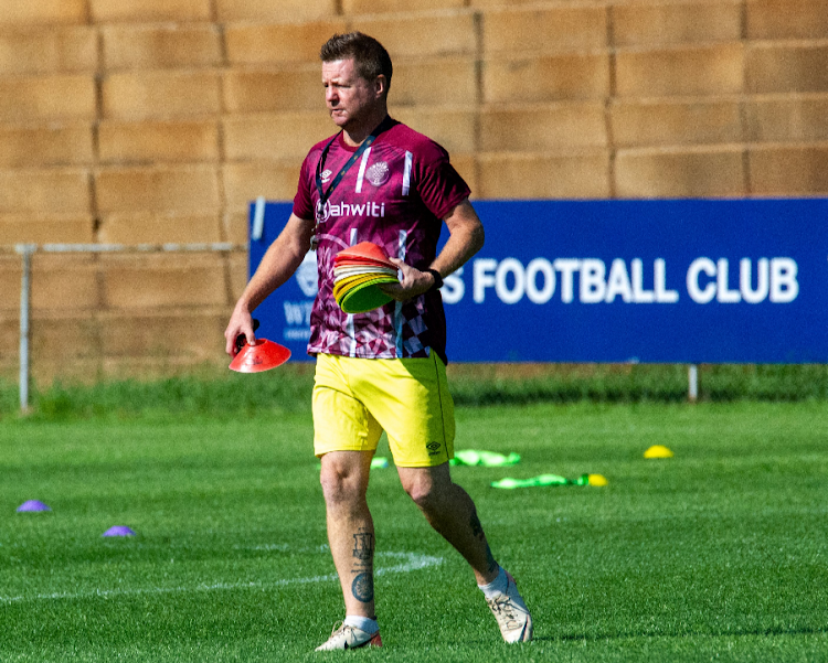 Dylan Kerr takes charge of his first Swallows FC training session on Wednesday.