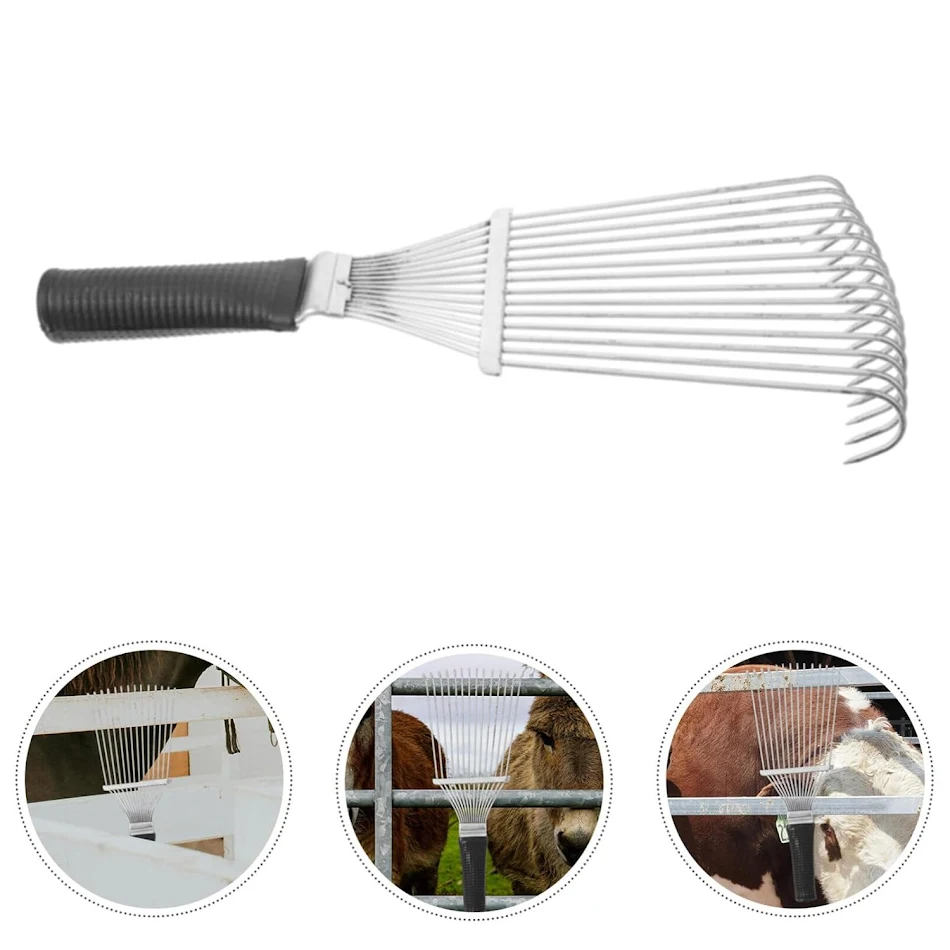 Spazzola dematting, pettine e rastrello per animali domestici, spazzola per toelettatura, spazzola sottopelo, kit pettinatura manuale per cavalli