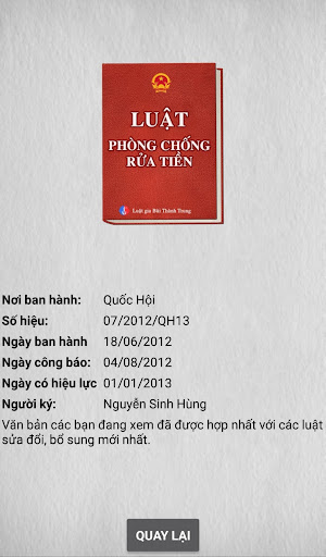 Luật Phòng Chống Rửa Tiền