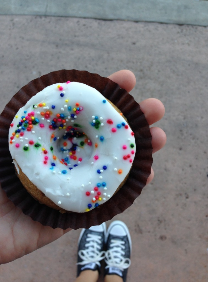 this is what a gluten free, vegan, donut is all about