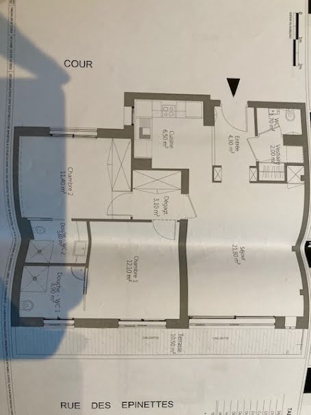 Location  appartement 3 pièces 70.6 m² à Paris 17ème (75017), 2 193 €