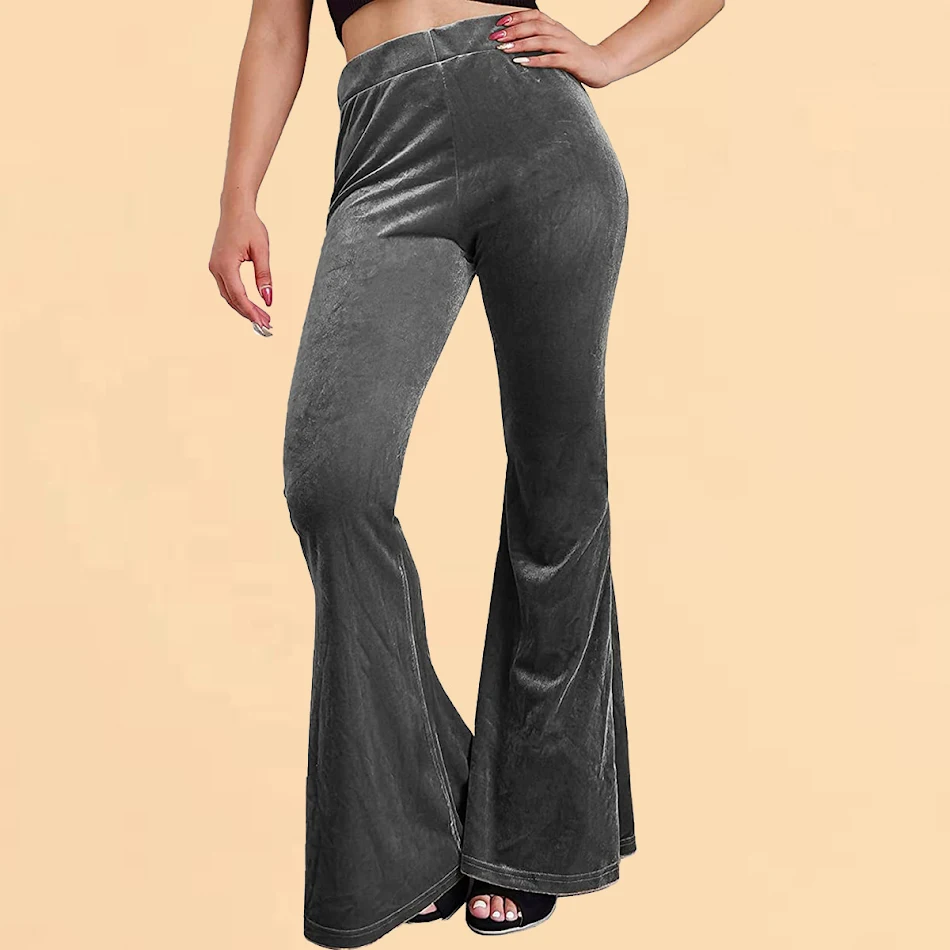 Calças boca de sino de veludo femininas Estilo casual Conforto e elegância para o dia a dia Look moderno e sofisticado Perfeitas para diversas ocasiões Experimente o toque macio do veludo