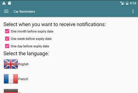  Car Reminders – Vignette de la capture d'écran  