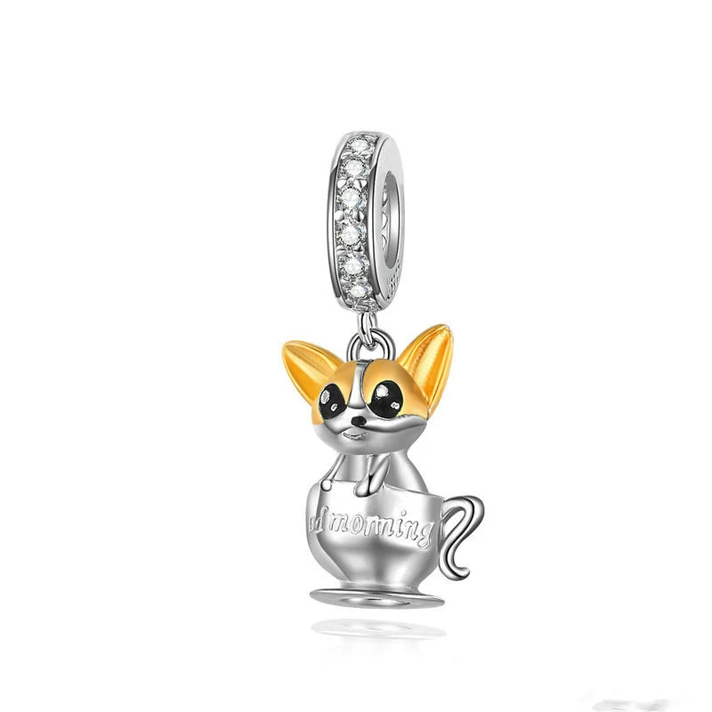 Zawieszka dla psa Teacup Urocza biżuteria dla psów Idealny prezent dla miłośników psów Mini zawieszka dla psa Wyjątkowa ozdoba na szyję