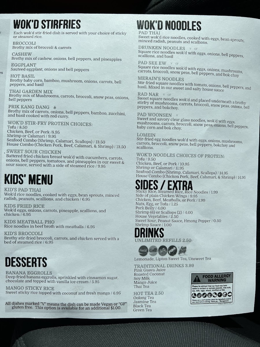 The Peanut House gluten-free menu