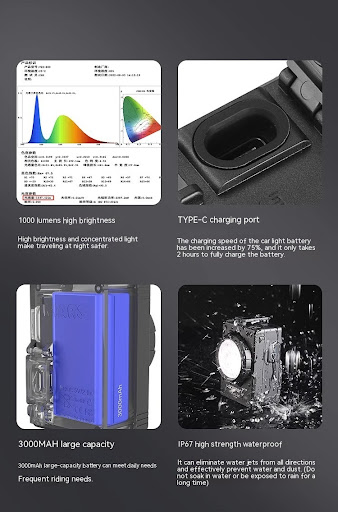 Title 10, German Bicycle Light, strong headlight for road...